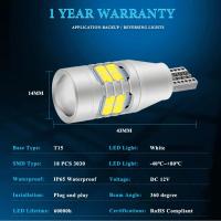 2pcs Luz De Retroiluminación LED T15 W16W 921 912 902 Lente Alta Potencia 18smd Brillante Para Reemplazo De Señal De Luz Trasera Del Coche Color Blanco - details 3