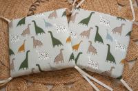 LALA - Ropa de Cama para Cuna de Bebe, Valla anticolisión, Algodón Puro, dinosaurio gris, 30x30x6, Pieza Enter Lavada. - details 6