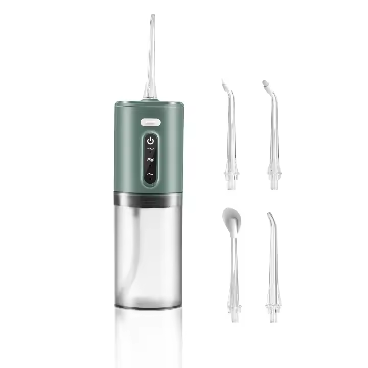 Irrigador bucal portátil inalámbrico con hilo dental, recargable, IPX7, resistente al agua, para viajes, 280 ml - 1