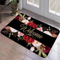Alfombra Decorativa Con Estampado De Letras Antideslizante Fácil De Limpia Alfombra De Area Para Sala De Estar Oficina Lavable Alfombras De Puerta - details 5