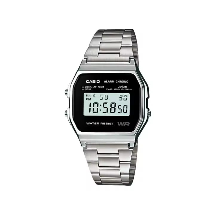 Casio VINTAGE A158WEA-1EF Reloj digital - Plateado con esfera negra - 1