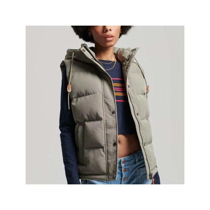 Chaleco Vintage Hooded Everest, Marca Superdry, Variedad de color y talla, Para Mujer