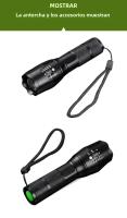 Linterna LED T6 Potente Y Zoomable Para Camping Y Uso Exterior Con Alta Luminosidad Impermeable Y Baterías Incluidas - details 7