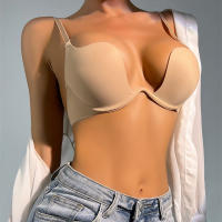 Sujetador De Push up Para Mujer Sin Espalda Estilo Sexy Recogedor Invisibles Sin Costuras De Corte Profundo Bragas De Boda Lencería Transparente Sin Aros - details 19