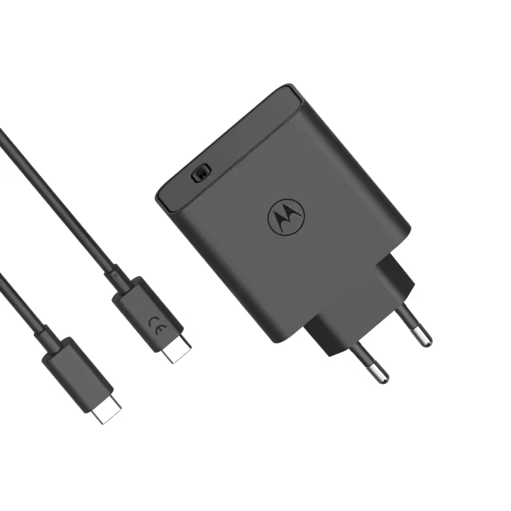 Motorola – Cargador carga rápida Turbopower 125W – Cargador rápido con tecnología GaN - Compatible con múltiples dispositivos - Incluye cable 1m USB-A a USB-C - 1