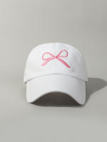 Nueva Gorra De Béisbol De Algodón Para Verano Rosa Con Mariposa Bordada Ajustable Para Mujer Gorra De Sol De Color Sólido Para Niñas Estilo Coreano - details 8