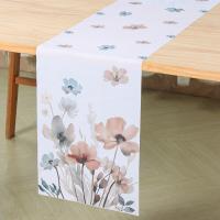 Corredor De Mesa Marrón Con Flores Decoración Rosa Para Comedor Hogar Banquete Bodas Fiestas Suministros Tela De Poliéster/Celulosa - details 3