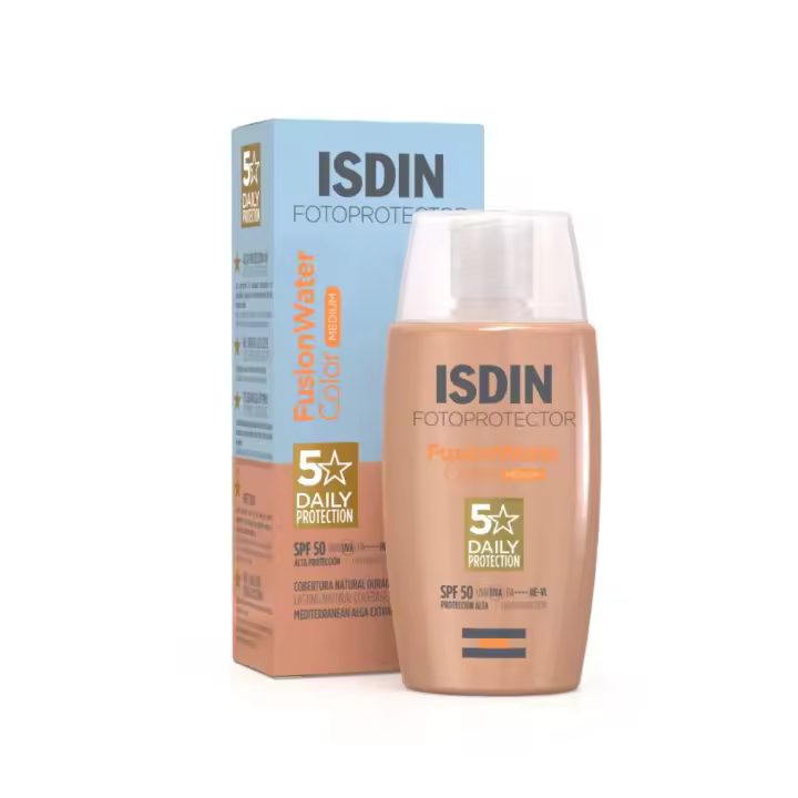 Fotoprotector Isdin SPF50 Fusion Water Color Medio 50ml - Protección Solar con Color - 1