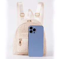 Mochila nueva de doble capa con cremallera, mochila informal con personalidad, mochila de paja - details 3
