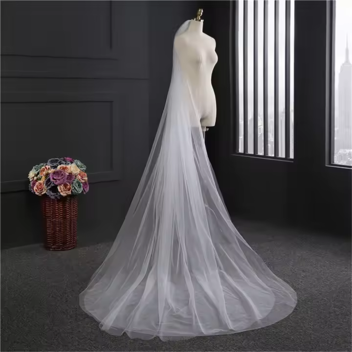 Velo De Novia Elegante Con Peine 3 Metros 1 Capa/2 Capas/3 Capas Blanco/Ivory Simplicidad Vestido De Novia Accesorios De Boda - 1