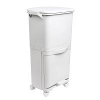 Papelera de reciclaje de clasificación selectiva con pedal, ruedas y asa de doble compartimentos de 38L (24L + 14L) o 42L (24L + 4L + 14L) - details 7