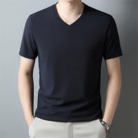 Camiseta Hombre Verano 2024 Cuello V Corta Transpirable Top Casual Polyester Cuidado Manual Talla Única Color Sólido - details 5