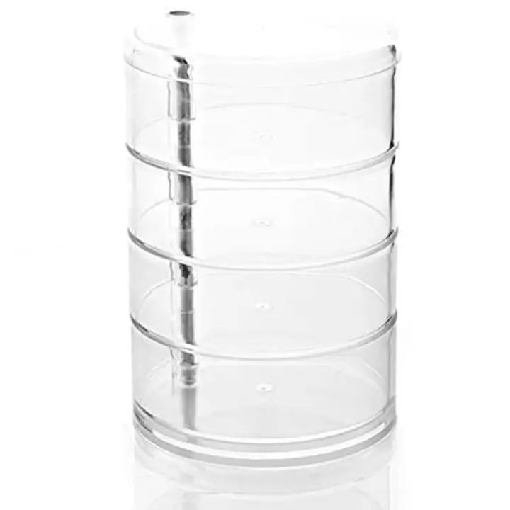 Caja de almacenamiento de accesorios para el cabello para niños, joyería de cuerda de cabeza de horquilla, caja de almacenamiento de banda de goma, caja transparente de rotación - 1
