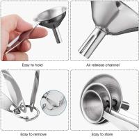 Juego De 4 Funnel De Acero Inoxidable 304 Con Cepillo De Limpieza Para Transferir Aceites Esenciales Líquidos Espices - details 4