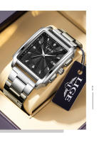 Reloj De Pulsera LIGE Para Hombre Oro Cuadrado Marca Top Lujo Acero Inoxidable Resistente Al Agua Reloj De Cuarzo Con Manecillas Luminosas Y Calendario Completo - details 12