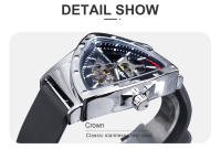 Reloj Mecánico Deportivo Para Hombre WINNER Estilizado En Transparente Con Movimientos Automáticos Y Luminiscencia Puntos Triangulares En Silicona - details 4