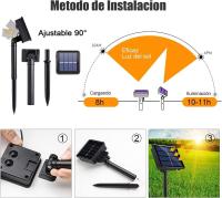 - Guirnalda de Luces de Jardín – Luces LED de Exterior con Bombillas – Guirnalda Solar Recargable - Decoración para Interior y Exterior [Clase de eficiencia energética A] para Jardín, Boda, Vacaciones, Navidad, Terraza, Fiestas - details 10