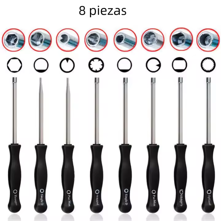 Kit De Herramientas De Ajuste De Carburador KUNLIYAOI 8 Piezas Destornillador Hexagonal Doble D Y Single D Para Reparación De Motocicletas - 1