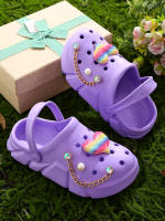 Clogs Casuales Para Niñas Con Decoraciones De Corazones Secado Rápido Ligeros Y Antideslizantes Adecuados Para Baños Internos Y Externos - details 3