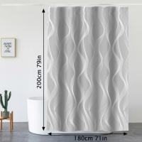 Cortina de Ducha Poliéster, Cortinas de Baño Impermeable con 12 Ganchos para Ducha y Baño 180x200CM - details 7