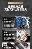 Reloj De Pulsera Automático De Lujo Para Hombre Estilo Casual Con Fase Lunar Y Calendaría Resistente Al Agua Cuero Y Acero Inoxidable - details 9