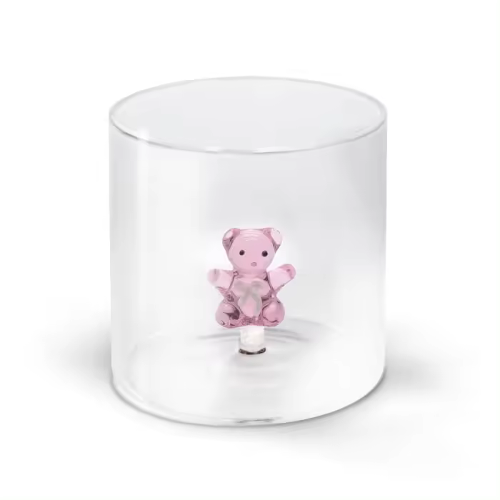 WD Estilo de vida borosilicato Cc vidrio 250 ml Rosa oso Decoración - 1
