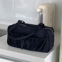 Bolso De Hombro Para Mujer Capaz De Pleated Gran Capacidad Ligero Estilo Casual Bolso De Viaje Con Cierre De Cordón - details 0