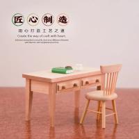 Muebles De Casa De Muñecas a Escala 1:12 Miniatura De Libro Y Escritorio Modelo De Decoración Para Mesa Material De Madera - details 1