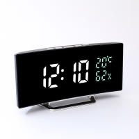 Reloj De Alarma Digital Con Pantalla Curva Mostrador De Tiempo/ Fecha/ Temperatura/Humedad 12/24h 3 Alarmas Ajustable Brillo Reloj De Mesa Europeo - details 13