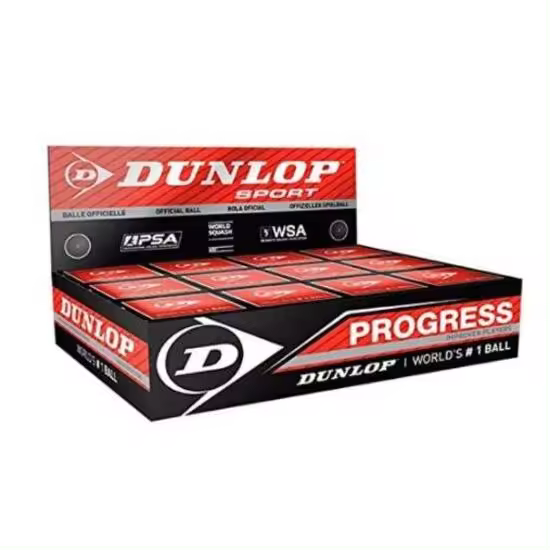 Bolas Squash Dunlop Progress Punto Rojo 12 Unidades - 1