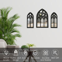 Juego De 3 Espejos Arqueados Para Decoración De Pared Estilo Gótico Decoración De Catedral Espejo Arqueado Autoadhesivo Para Decoración De Pared - details 7