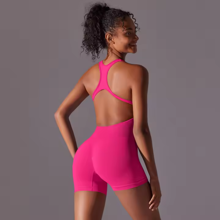s Pantalones cortos de mujer, deportes sin mangas para mujer, yoga de verano, trajes de gimnasio y fiesta - 1
