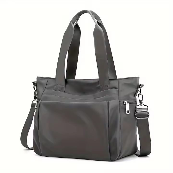 Bolso Grande Para Mujer Sencillo Y Estilizado De Tela De Nylon Ligero Y Versátil Bolso De Hombro Único Bolso Casual De Mano - 1