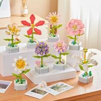 Bloques De Construcción De Flores Pintorescas Plantas En Macetas Girasoles Tulipanes Juguetes De Rompecabezas Decoraciones Regalos Para Fiestas - details 2