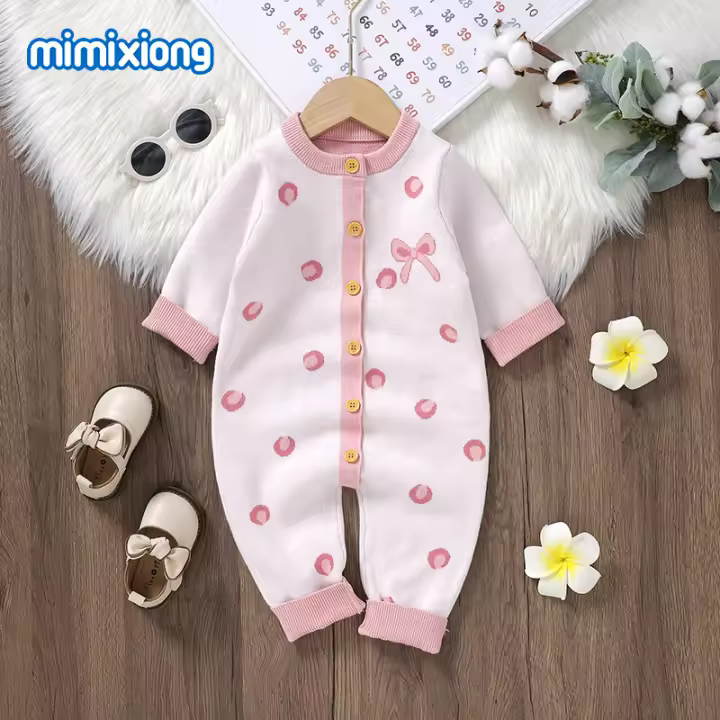 Pelele de Algodón de manga Largo para Niña, ropa Cálida para recién nacido, Mono de Princesa para primer años, alta calidad, Invierno - 1