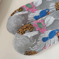 Calcetines Casuales Para Mujer 5 Pares Estilo Callejero Con Dibujos De Animales Y Flores Comodidad Invierno Otoño Calcetines Para El Hogar - details 8