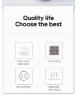 Juego De Toallas De Baño Con Estampado Rayado Suave - Microfibra Absorbente Y Secado Rápido Toallas Para Rostro Y Manos Para Spa En El Hogar Tamaño 70x140cm Y 35x75cm - details 0