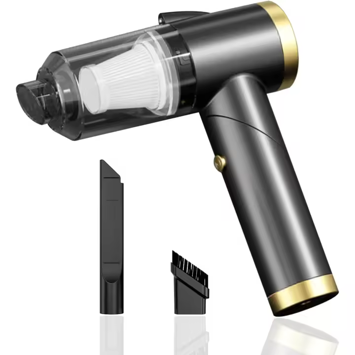Aspirador de coche Potente Aspirador portátil de mano con motor sin escobillas Potente plumero de aire para electrodomésticos (púrpura/oro) - 1