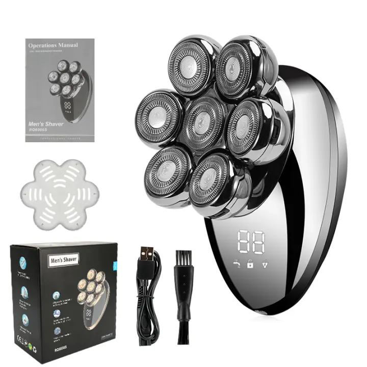 Nueva Peluca Eléctrica Para Hombres 7D Independientemente 7 Cuchillas Cabeza Flotante Recargable Impermeable Con Multifuncional Trimmer Para Hombres - 1