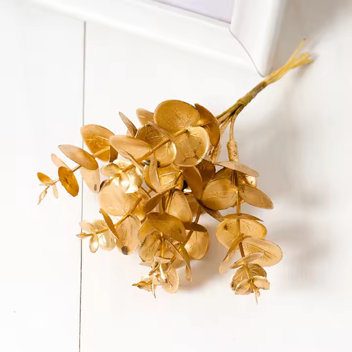 6 Piezas De Mini Eucalipto Artificial Hoja Verde Plástica Decoración Para Hogar Sala De Estar Jardín Fiesta Boda Decoración Floral Falsa - 1