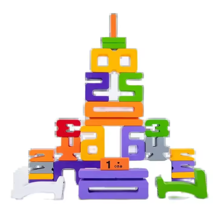 Bloques De Construcción De Números Madera Montessori Juguete Educativo Para Bebés Equilibrio Matemático Juguetes Naturales Para Niños - 1