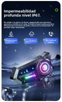 Auriculares De Motocicleta X3 Bluetooth 6.0 Con Luces Tri-Colorables Y IPX6 Impermeables Soporta Conectar 2 Teléfonos Al Mismo Tiempo - details 4