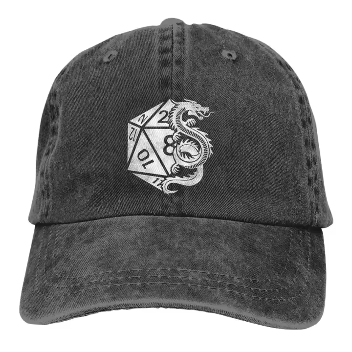Gorro De Béisbol Unisex Protección Solar D20 Juego De Dados Dragon Poly Dice Color Sólido Sombrilla Ajustable Para Mujeres Y Hombres - 1