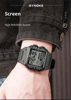 Reloj Digital Militar Para Hombre SYNOKE Exterior Retro Deportivo 5Bar Impermeable Multifuncional Luminoso Con Alarma Y Calendario - details 4