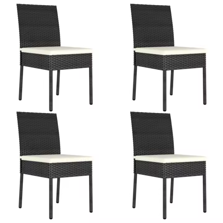 vidaXL Sillas de comedor de jardín 4 unidades ratán sintético negro - 1