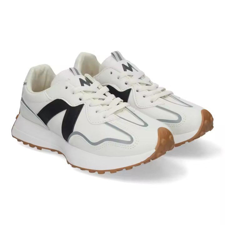 VIVAVIA-Zapatillas deportivas mujer, zapatillas running mujer, zapatillas para jeans, zapatillas deportivas mujer, zapatillas mujer blancas, sneakers mujer, zapatillas deportivas, calzado mujer, moda mujer, Miravia, zapatillas blancas con raya negra. - 1