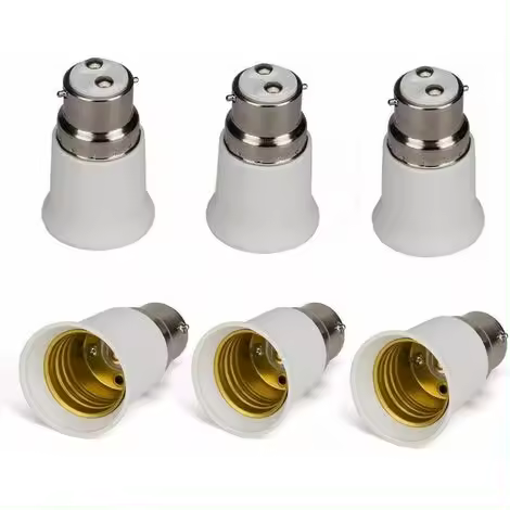 Juego de 6 casquillos portalámparas B22 a E27 - Adaptadores para bombillas LED - 1