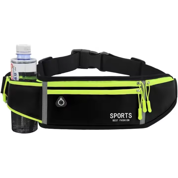 Cinturón para correr con soporte para teléfono, riñonera ajustable, impermeable, para botella de agua, auriculares, gran capacidad - 1