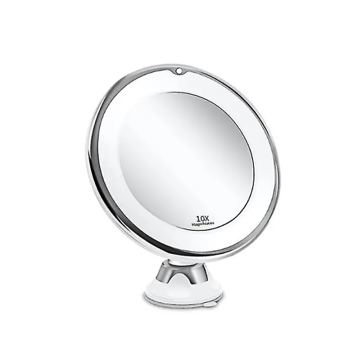 Espejo de Maquillaje Iluminado 1X/10X con Lupa LED - 1