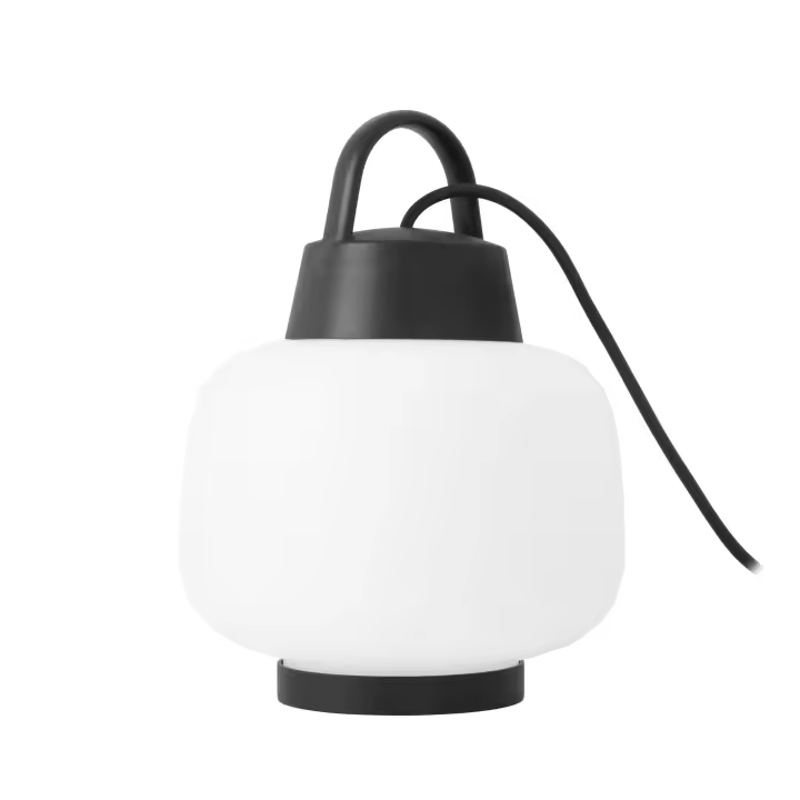 FORLIGHT Lamtam - Lámpara de Sobremesa de Jardín E27 con Asa para Colgar IP44 para Exterior de Color Negro - 1